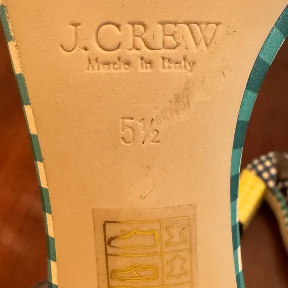 J. Crew Multicolor Gingham Block Heel Sandals - Picture 10 of 10